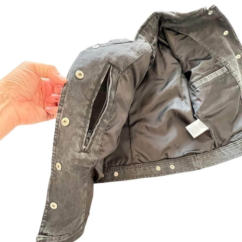 Harley Davidson Snap Front Cropped Moto Jacket  with Made in Milwaukee P… - Picture 16 of 16